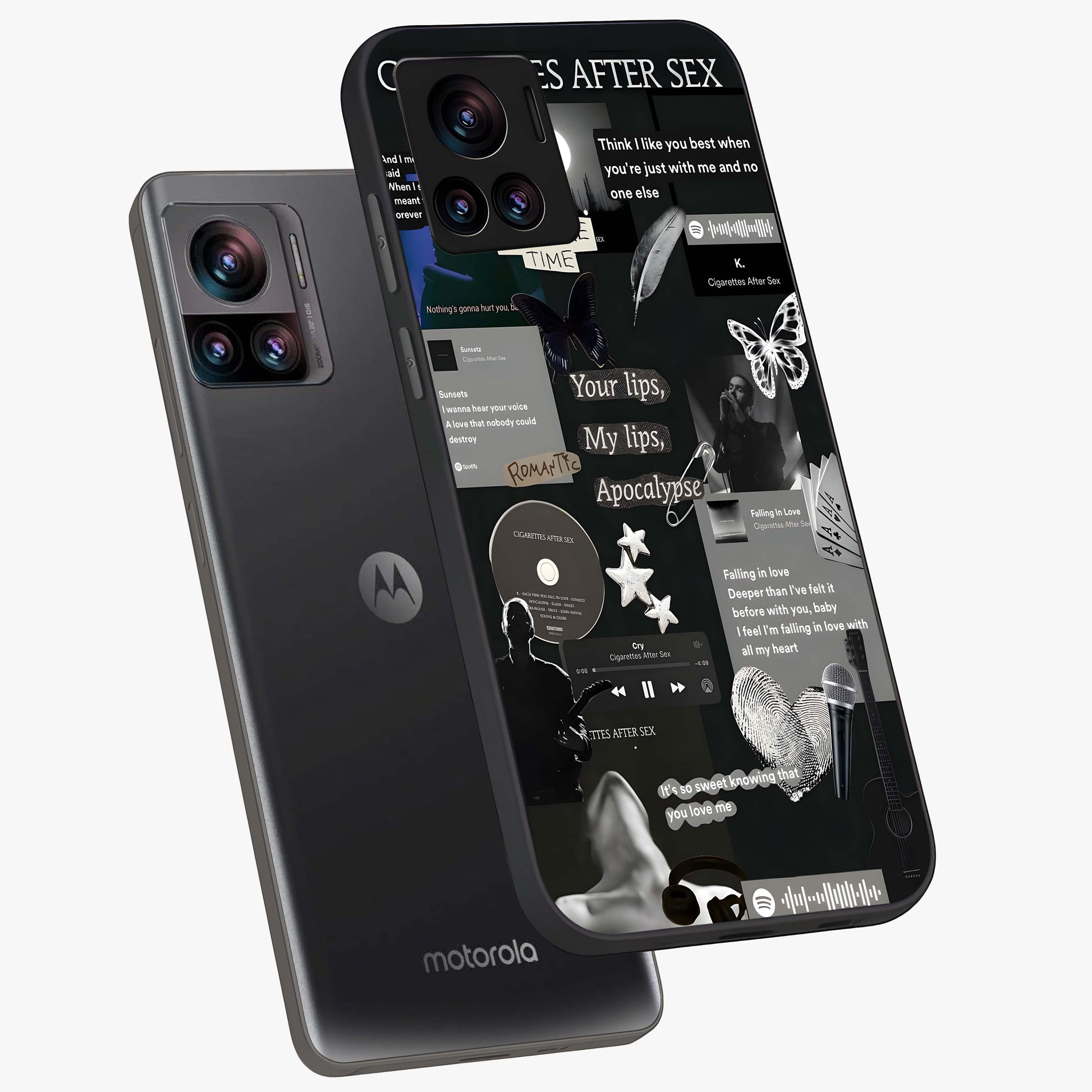 Midnight Love Echo Glass Case displayed in angled mockup highlighting elegant love inspired design with deep aesthetic style.