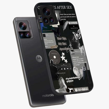 Midnight Love Echo Glass Case displayed in angled mockup highlighting elegant love inspired design with deep aesthetic style.