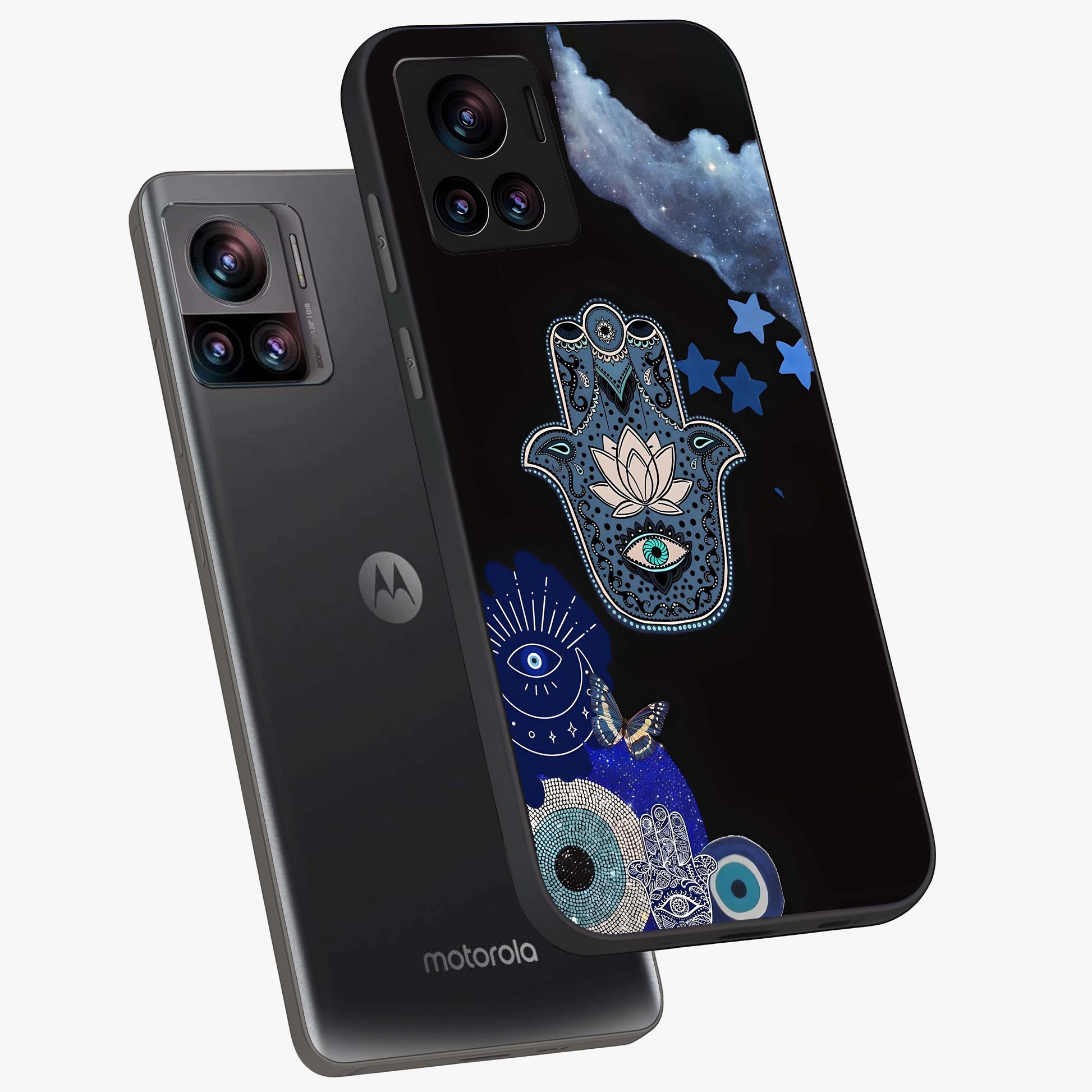 Mystic Hand Aura Glass Case displayed in angled mockup highlighting magical aura design with spiritual aesthetic style.