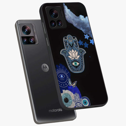 Mystic Hand Aura Glass Case displayed in angled mockup highlighting magical aura design with spiritual aesthetic style.