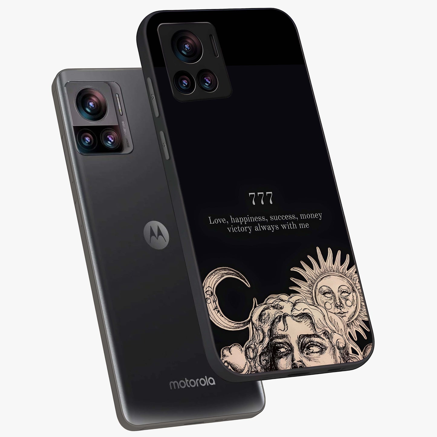 Mystic Victory Aura Glass Case displayed in angled mockup highlighting energetic aura design with bold mystical aesthetic.