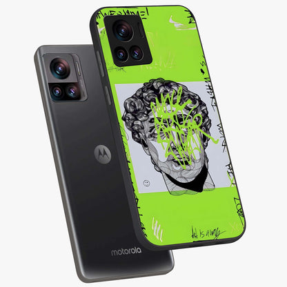 Neo Graffiti Rebellion Glass Case displayed in angled mockup highlighting urban street art design with rebellious aesthetic.