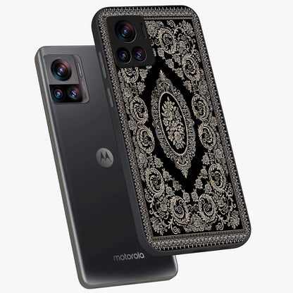Noir Bloom Elegance Glass Case displayed in angled mockup highlighting refined flower design with stylish noir aesthetic.