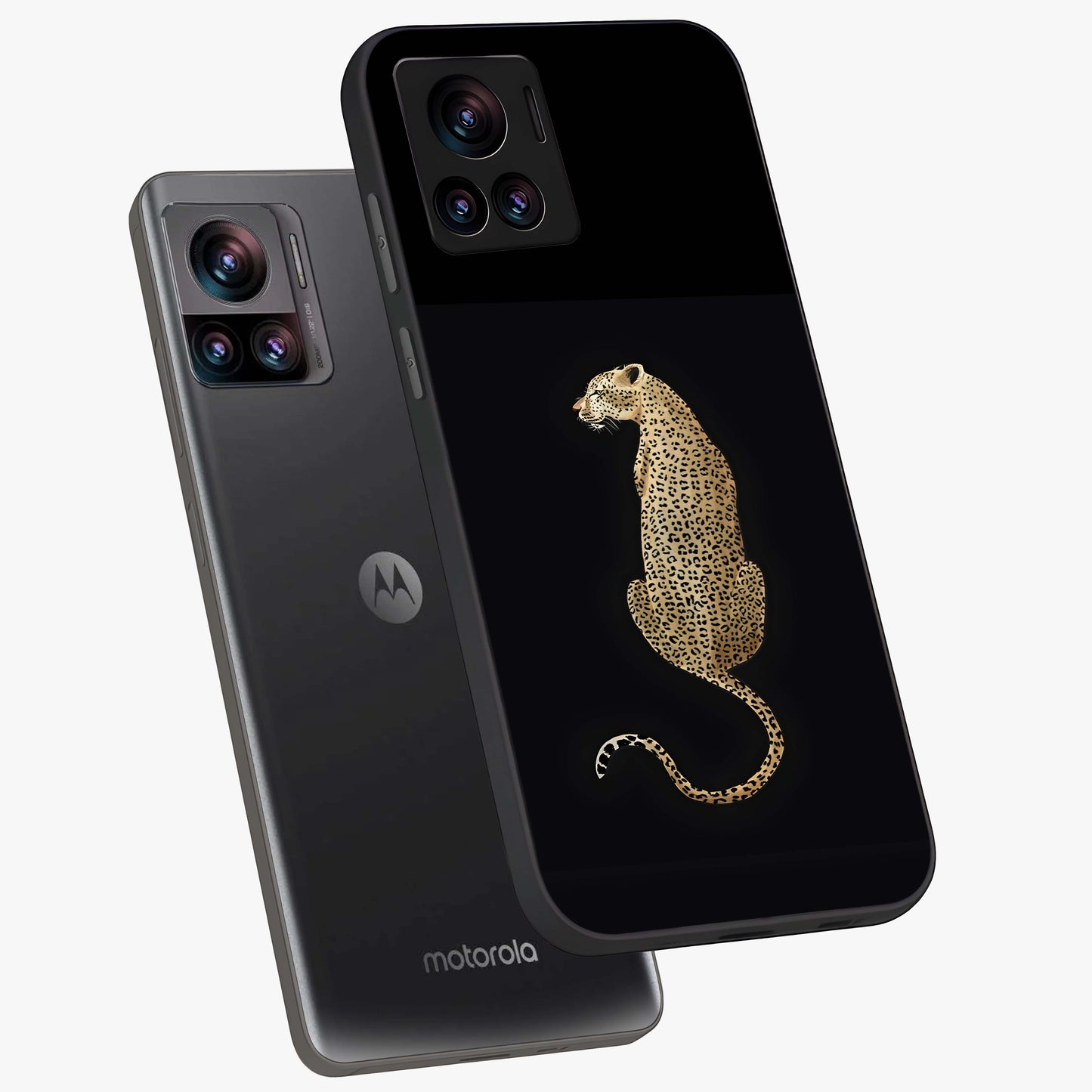 Regal Leopard Glass Case displayed in angled mockup highlighting powerful animal illustration with stylish wild aesthetic.