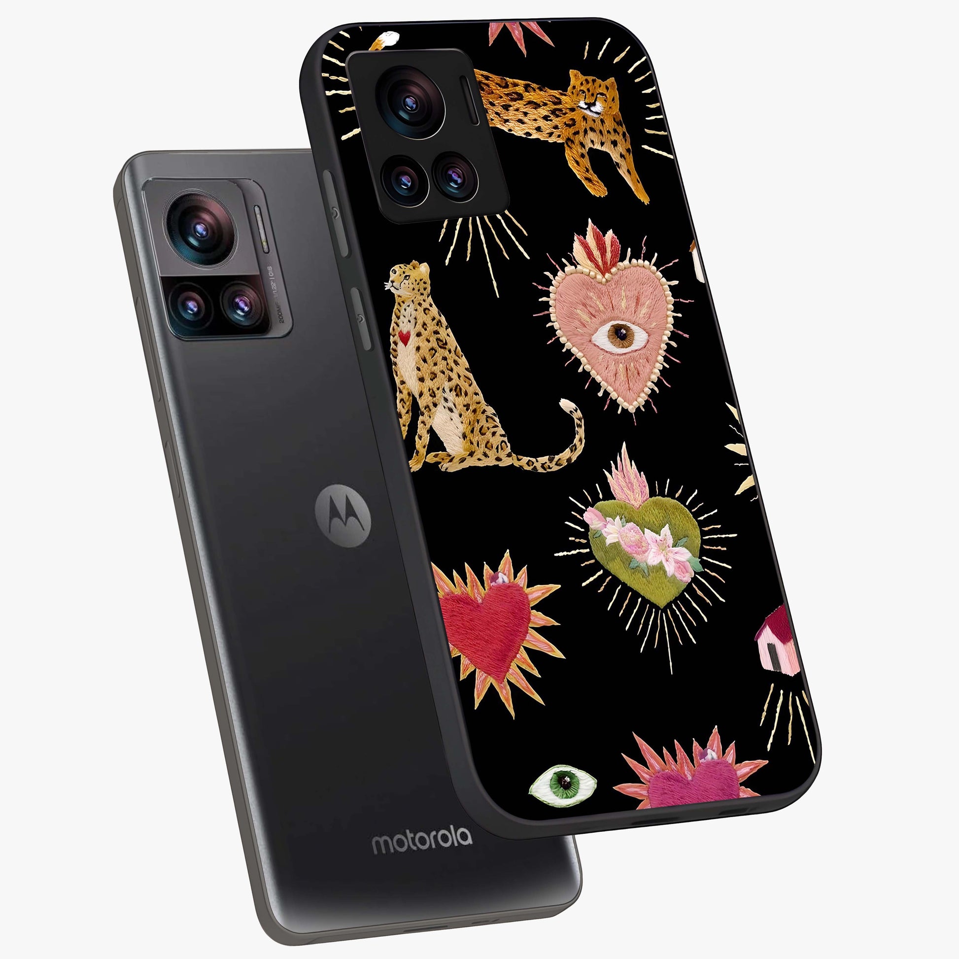 Sacred Jungle Heart Glass Case displayed in angled mockup highlighting lush tropical design with natural aesthetic style.