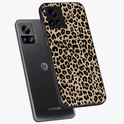 Savage Chic Pattern Glass Case displayed in angled mockup highlighting bold fashion inspired design with chic aesthetic.