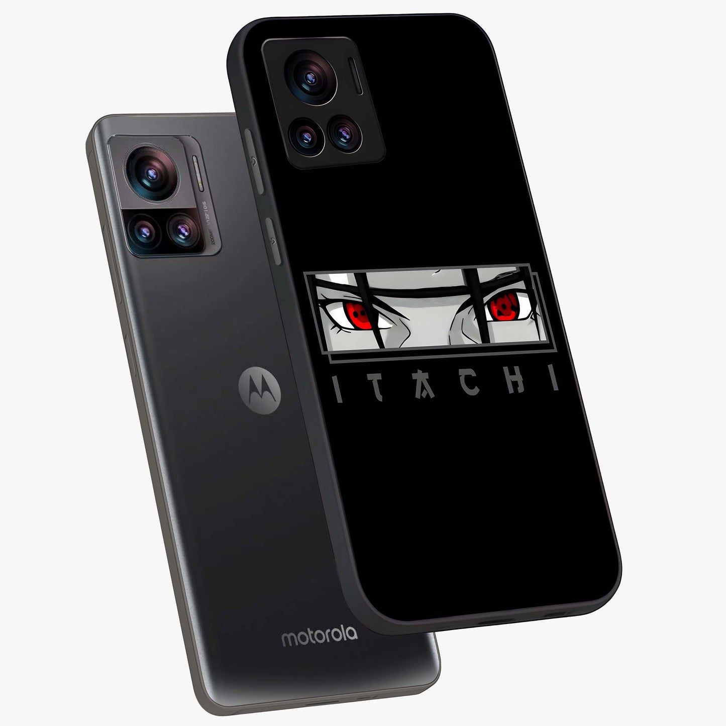 Scarlet Gaze Dominance Glass Case displayed in angled mockup highlighting intense visual design with bold scarlet aesthetic.
