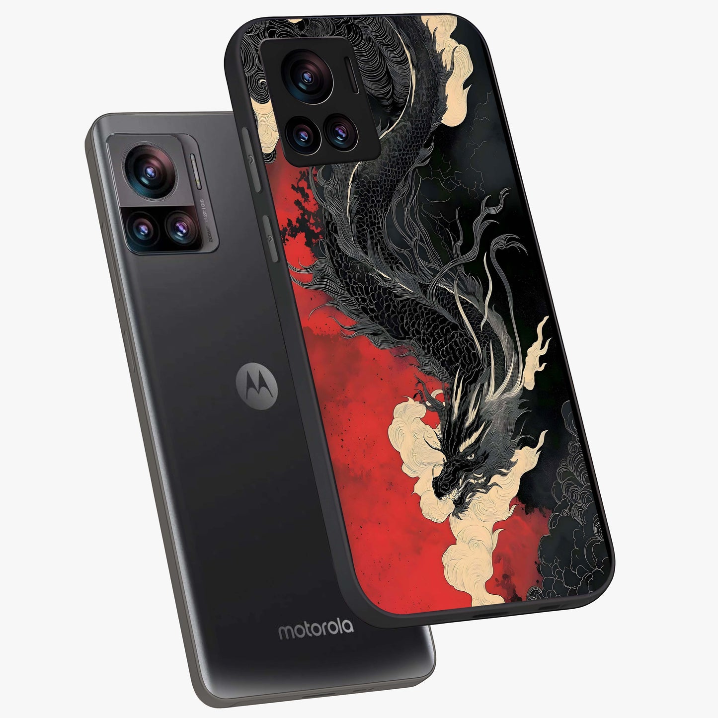Shadow Dragon Fury Glass Case displayed in angled mockup highlighting powerful dragon illustration with dark fantasy aesthetic.