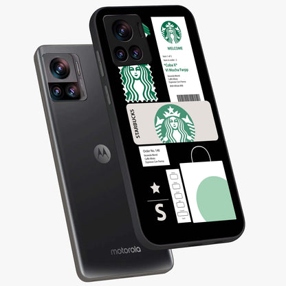 Starbucks Mocha Glass Case displayed in angled mockup highlighting stylish mocha themed design with cozy café aesthetic.