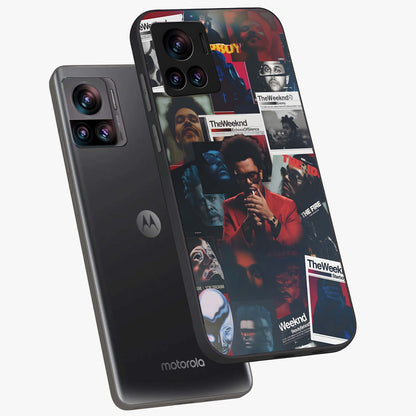 The Weeknd Glass Case displayed in angled mockup highlighting stylish pop culture inspired design with modern aesthetic.