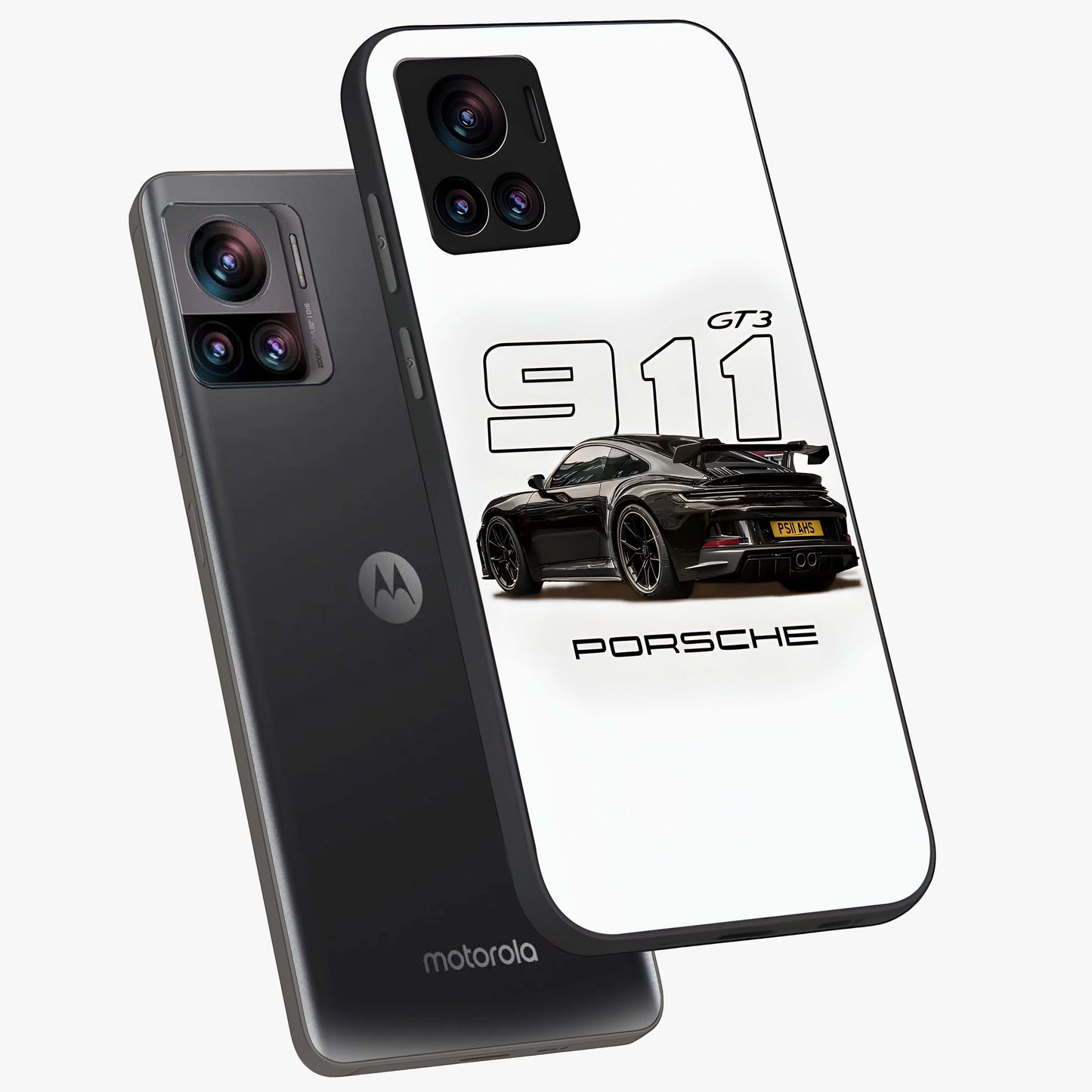 Turbo Legacy Icon Glass Case displayed in angled mockup highlighting dynamic automotive design with performance aesthetic.