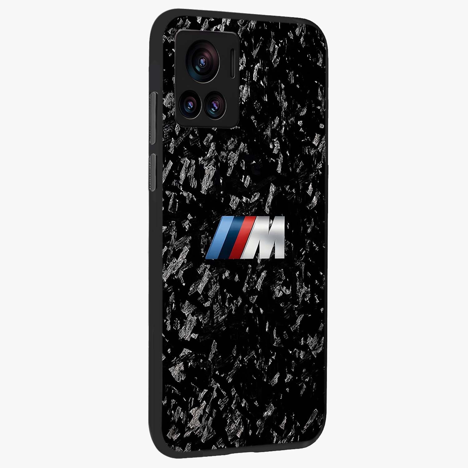 Carbon Speed Mark Glass Case upright view showcasing modern carbon speed graphic with bold automotive theme.