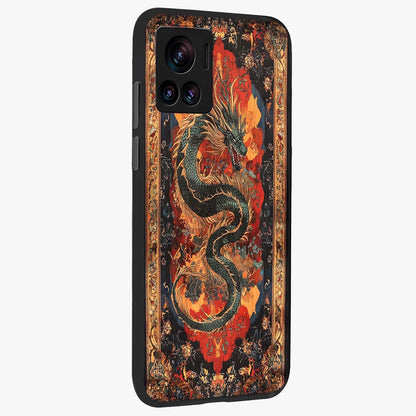 Inferno Dragon Soul Glass Case upright view showcasing intense dragon artwork with fantasy fire theme.