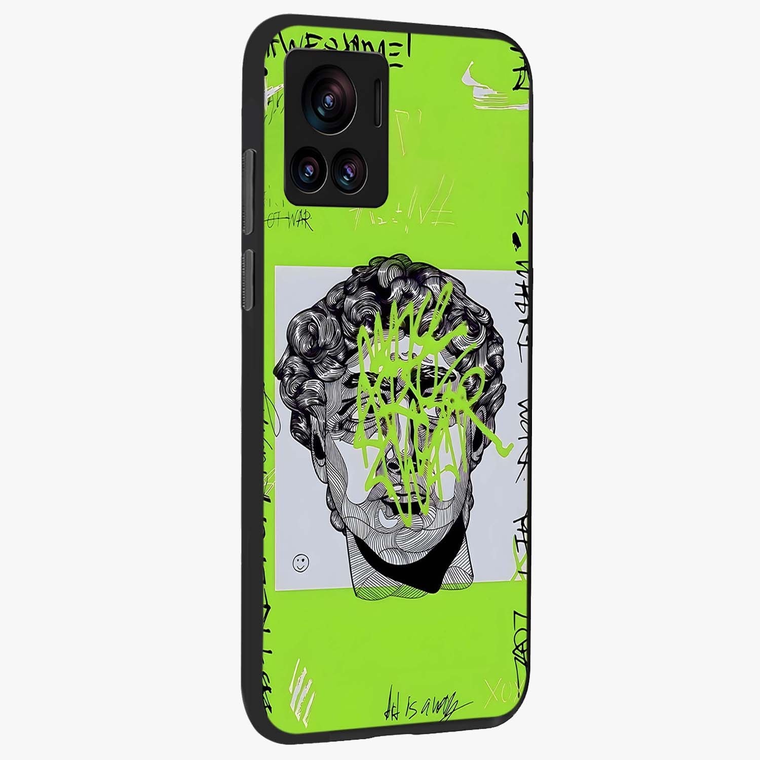 Neo Graffiti Rebellion Glass Case upright view showcasing colorful graffiti artwork with bold modern street style.