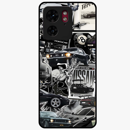 Aesthetic Dark Love Glass Case showing flat back view with dark romantic artwork and glossy glass finish.