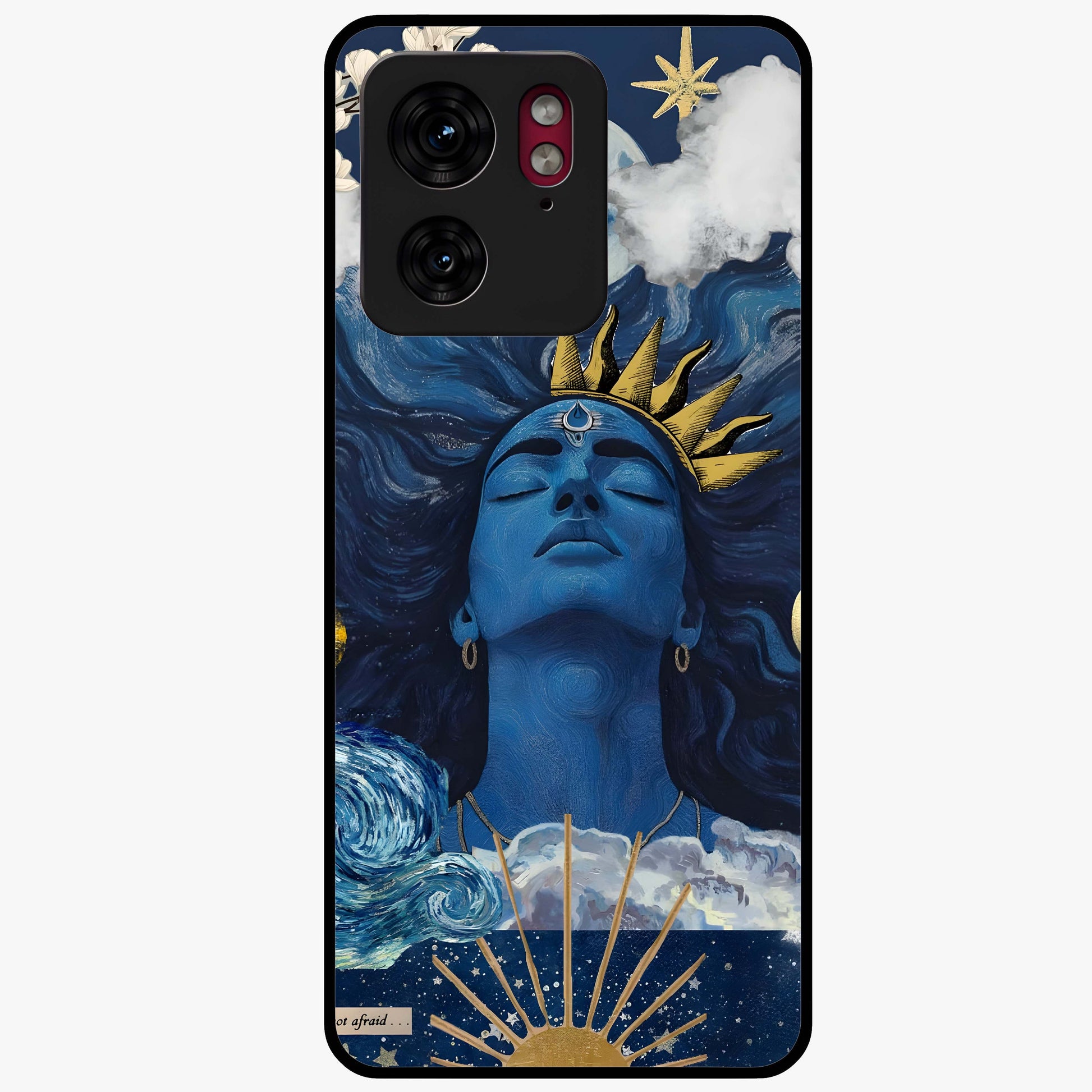 Aesthetic Lord Shiva Glass Case showing flat back view with divine Shiva artwork and glossy glass finish.