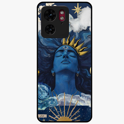 Aesthetic Lord Shiva Glass Case showing flat back view with divine Shiva artwork and glossy glass finish.