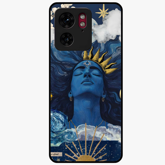 Aesthetic Lord Shiva Glass Case showing flat back view with divine Shiva artwork and glossy glass finish.