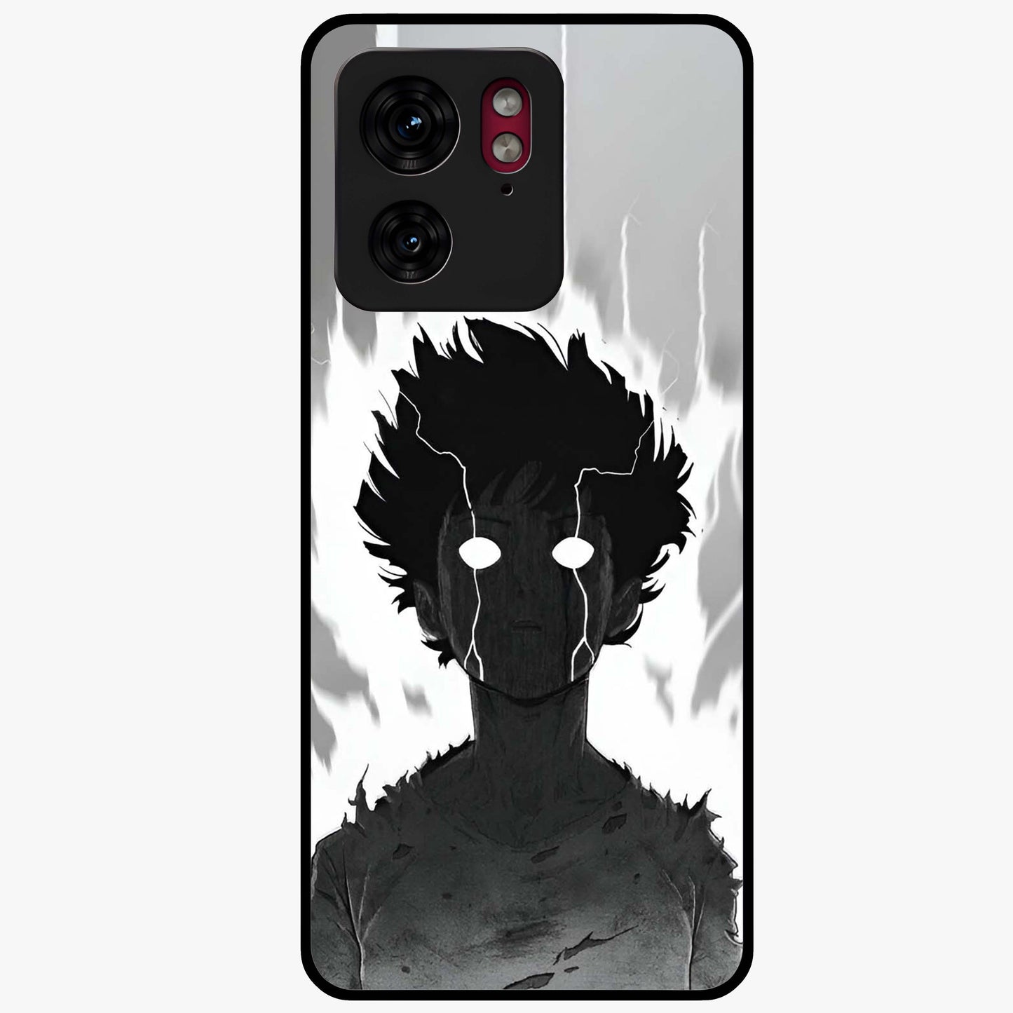 Awakened Inner Rage Glass Case showing flat back view with intense artistic artwork and glossy glass finish.