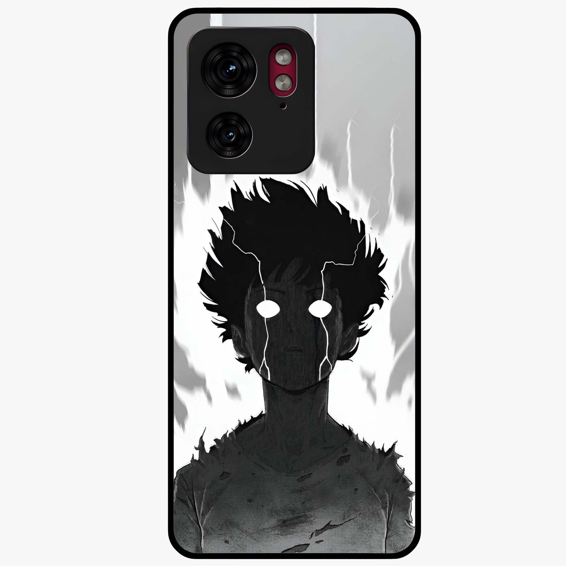 Awakened Inner Rage Glass Case showing flat back view with intense artistic artwork and glossy glass finish.