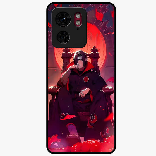 Blood Moon Sovereign Glass Case showing flat back view with mystical blood moon artwork and glossy glass finish.