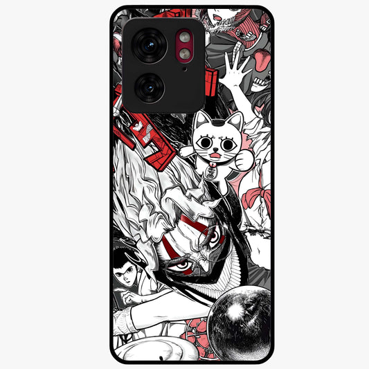 Crimson Chaos Panel Glass Case showing flat back view with bold crimson abstract artwork and glossy glass finish.