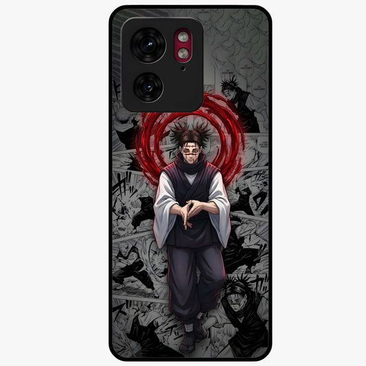 Cursed Ritual Ascension Glass Case showing flat back view with dark ritual themed artwork and glossy glass finish.