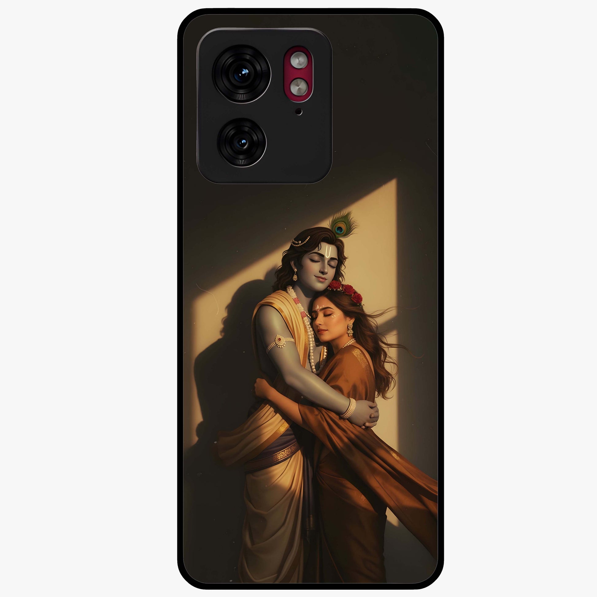 Divine Eternal Love Glass Case showing flat back view with spiritual love themed artwork and glossy glass finish.