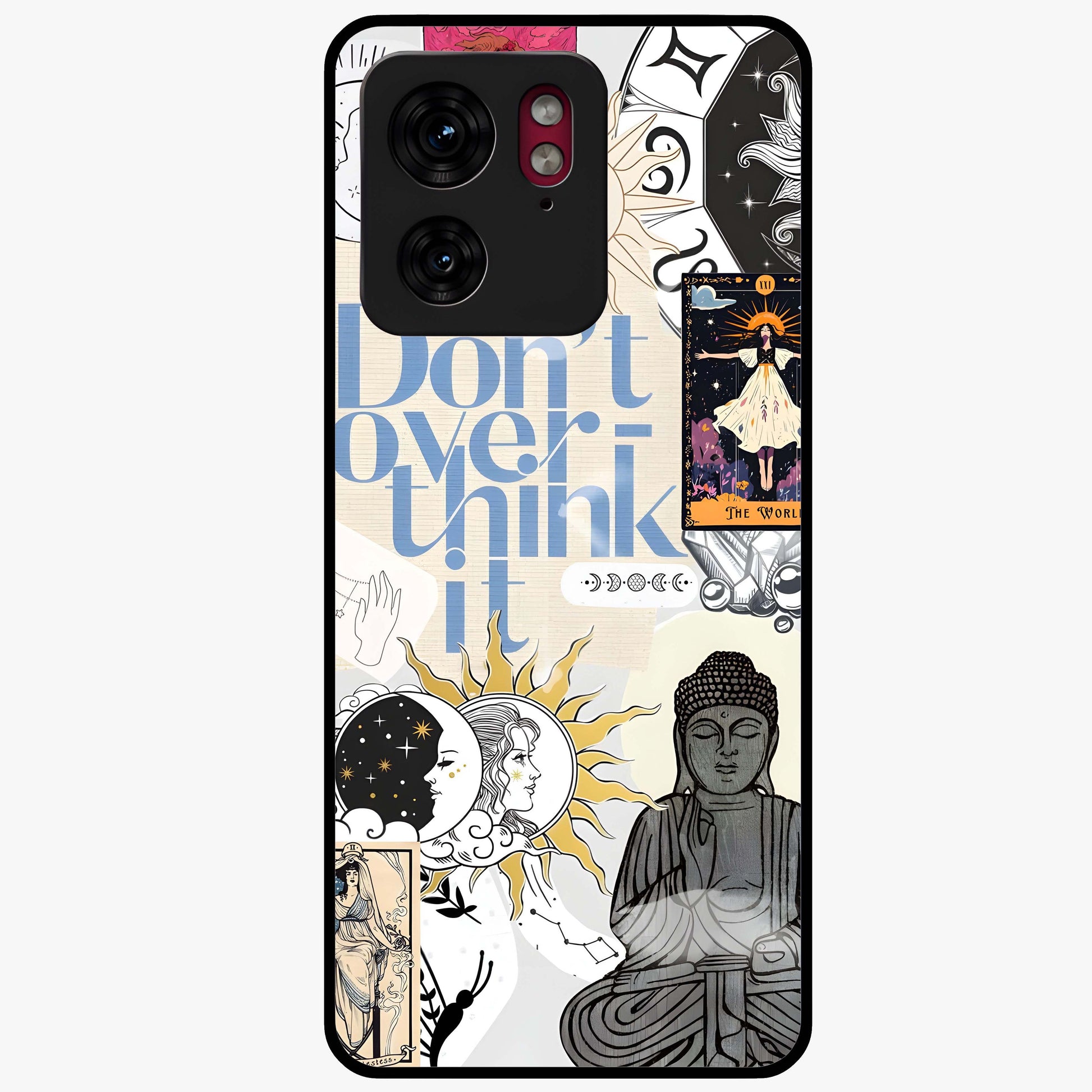 Ethereal Thoughts Glass Case showing flat back view with dreamy artistic artwork and glossy glass finish.