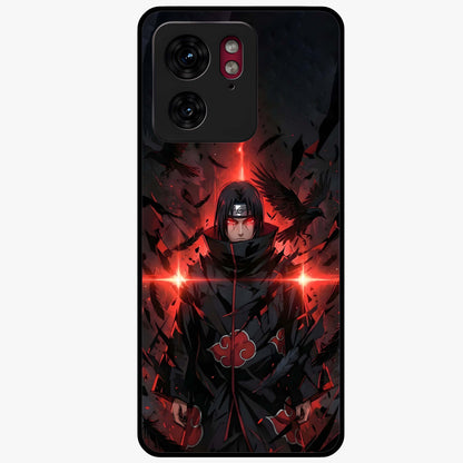 Focused Blade Discipline Glass Case showing flat back view with warrior sword themed artwork and glossy glass finish.