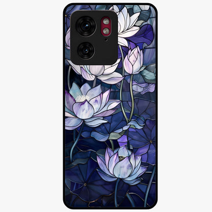Gloss Petal Rush Glass Case showing flat back view with glossy flower petal artwork and smooth glass finish.