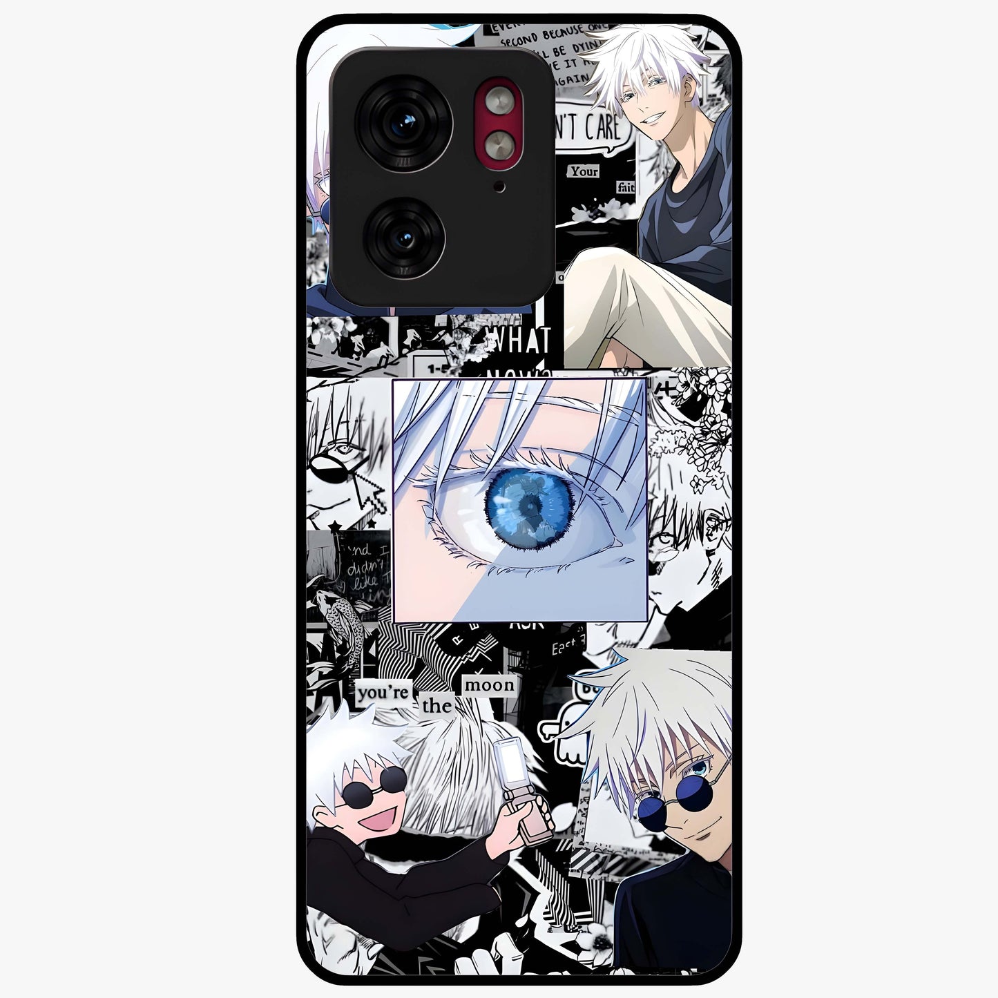 Infinity Sorcerer Chaos Glass Case showing flat back view with mystical sorcerer themed artwork and glossy glass finish.