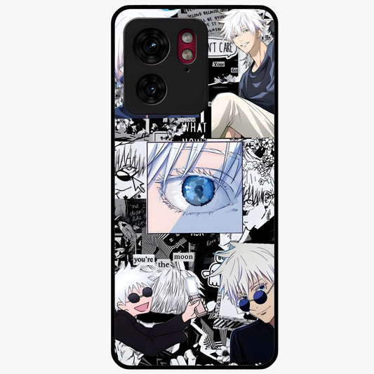Infinity Sorcerer Chaos Glass Case showing flat back view with mystical sorcerer themed artwork and glossy glass finish.