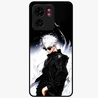 Limitless Shadow King Glass Case showing flat back view with powerful shadow warrior artwork and glossy glass finish.