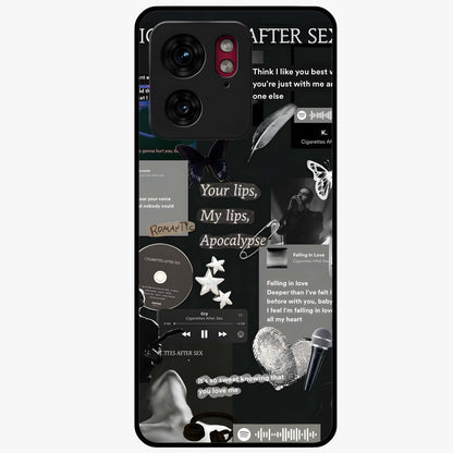 Midnight Love Echo Glass Case showing flat back view with romantic midnight themed artwork and glossy glass finish.