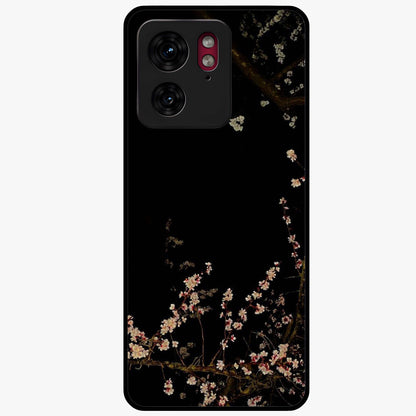 Petal Moon Light With Custom Name Glass Case showing flat back view with floral moonlight artwork and personalized name design.
