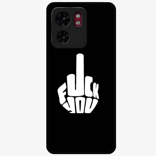 Rebel Mode On Glass Case showing flat back view with bold rebellious typography artwork and glossy glass finish.