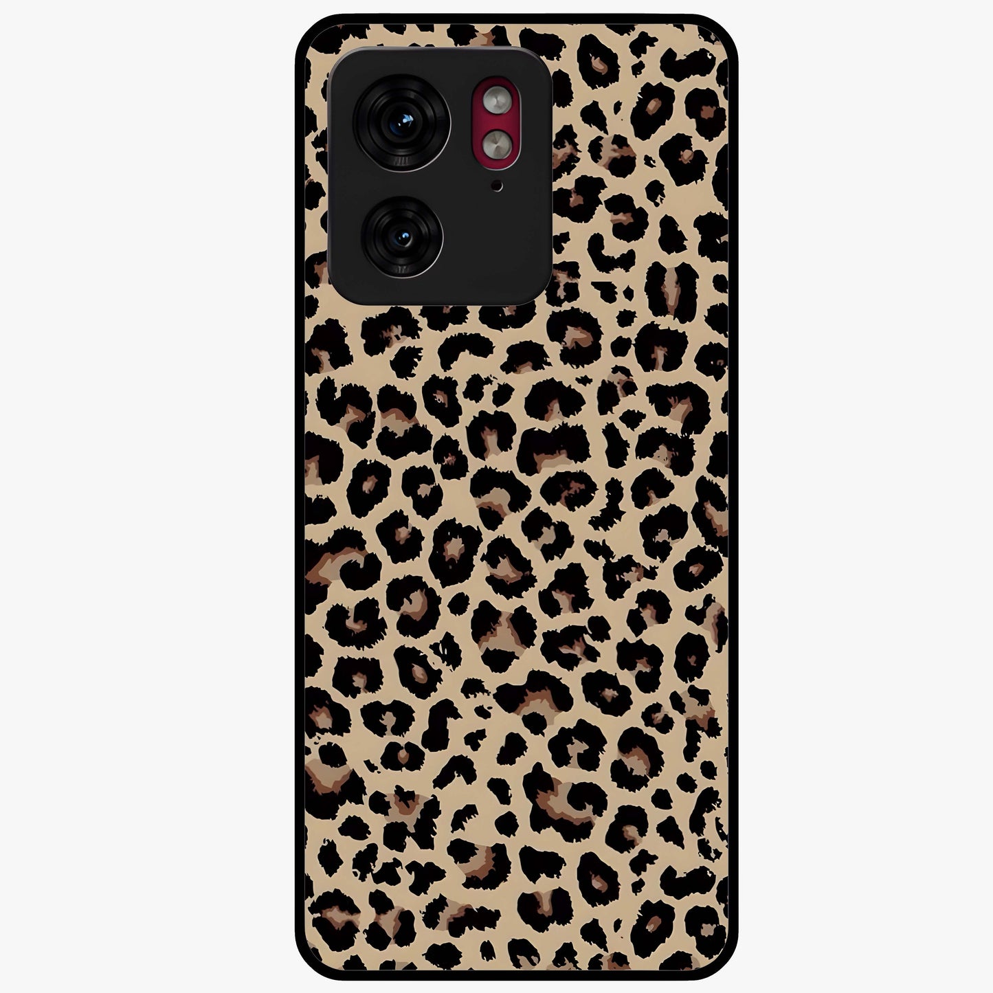 Savage Chic Pattern Glass Case showing flat back view with stylish patterned artwork and glossy glass finish.
