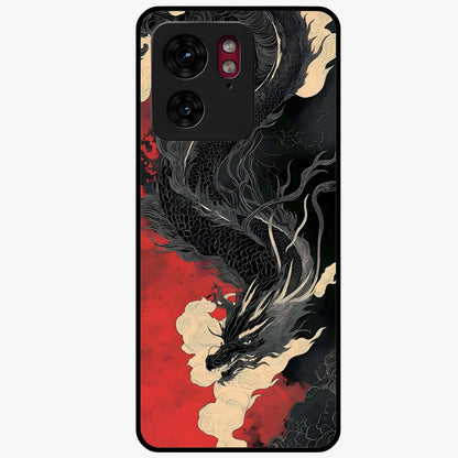 Shadow Dragon Fury Glass Case showing flat back view with fierce dragon artwork and glossy glass finish.