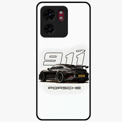 Turbo Legacy Icon Glass Case showing flat back view with iconic sports car inspired artwork and glossy glass finish.