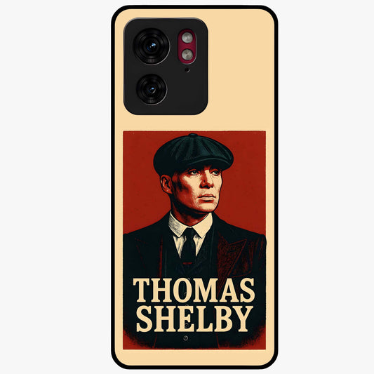 Vintage Mafia Authority Glass Case showing flat back view with bold vintage mafia inspired artwork and glossy glass finish.