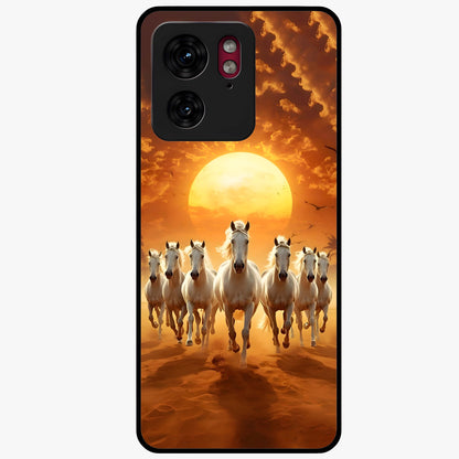 Wild Sunset Majesty Glass Case showing flat back view with majestic sunset landscape artwork and glossy glass finish.