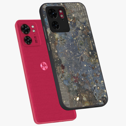 Aesthetic Astrolophia Glass Case displayed in angled mockup highlighting artistic aesthetic elements and smooth glass surface.