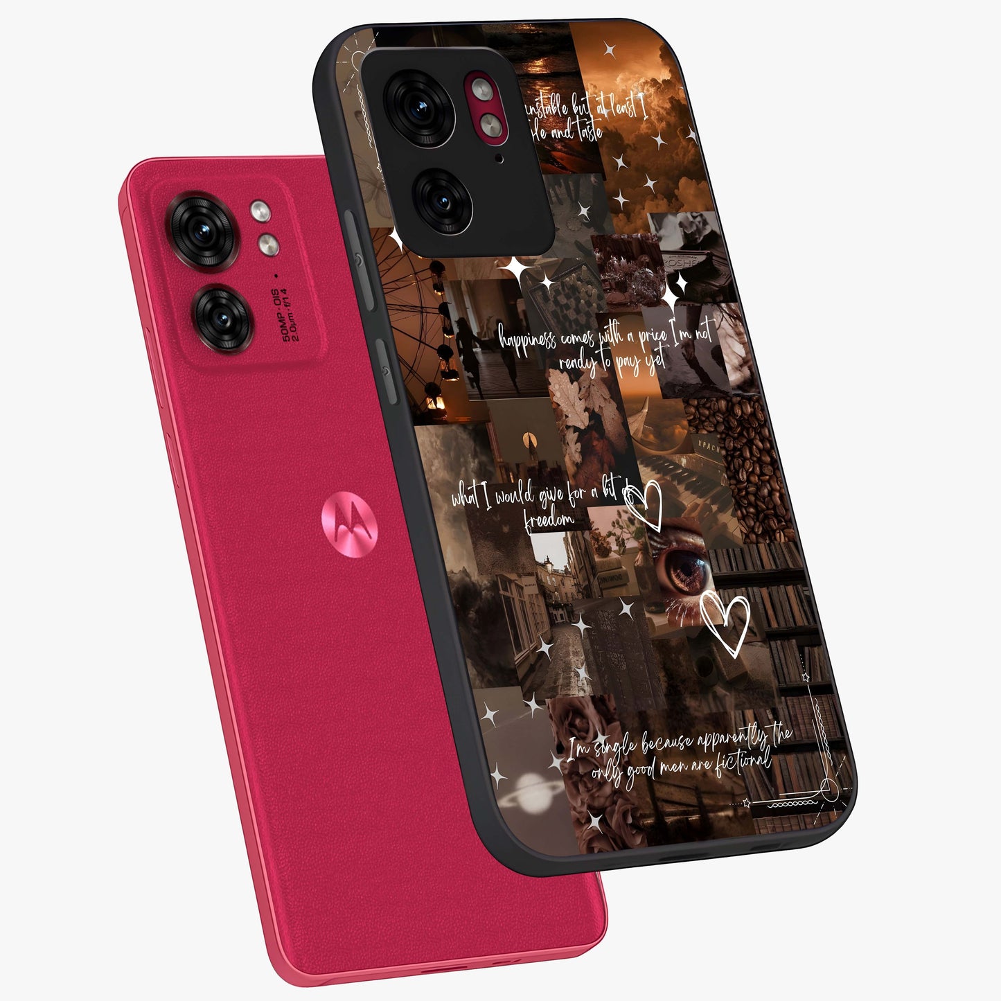 Bittersweet Aesthetic Chaos Glass Case displayed in angled mockup highlighting expressive abstract artwork and edgy aesthetic theme.