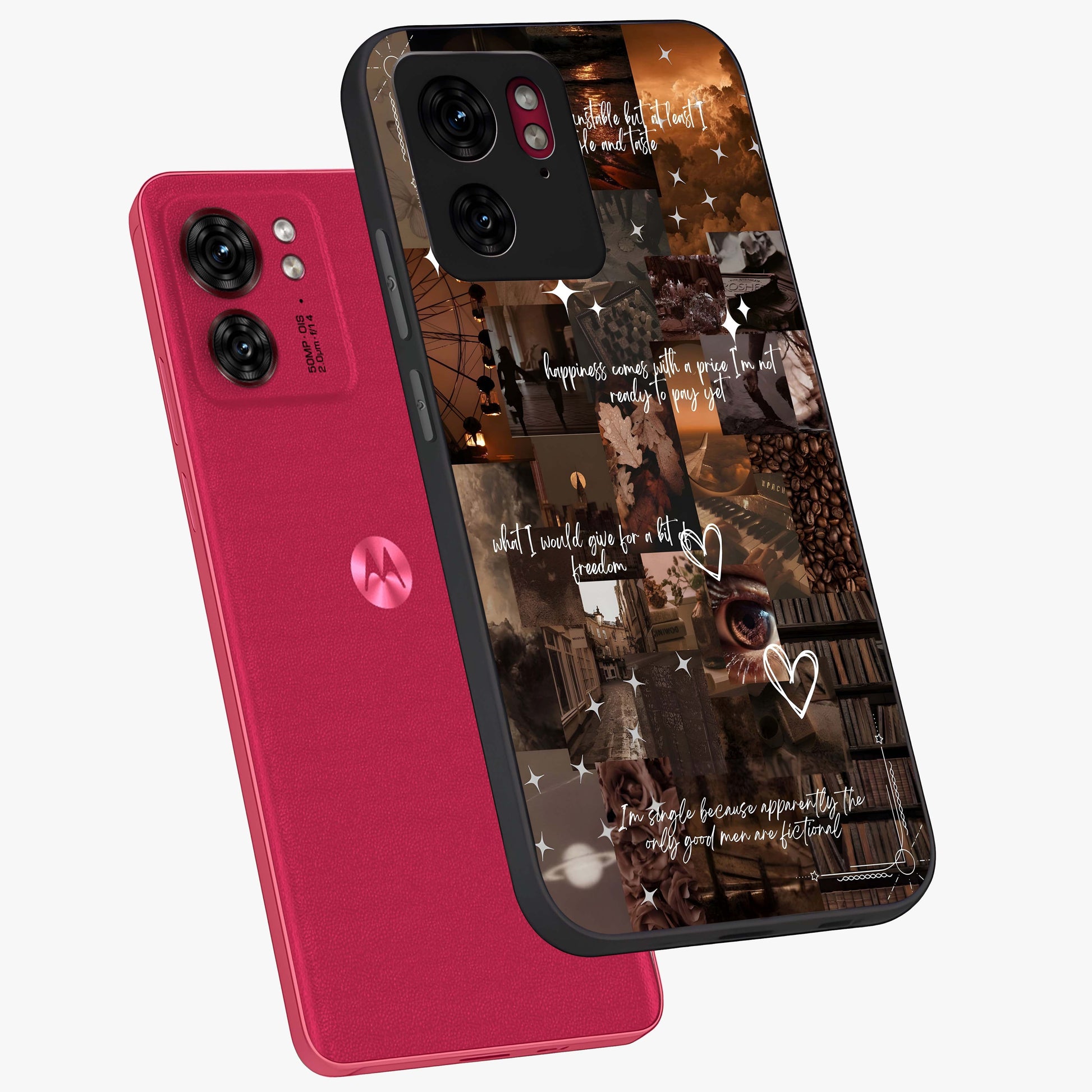 Bittersweet Aesthetic Chaos Glass Case displayed in angled mockup highlighting expressive abstract artwork and edgy aesthetic theme.