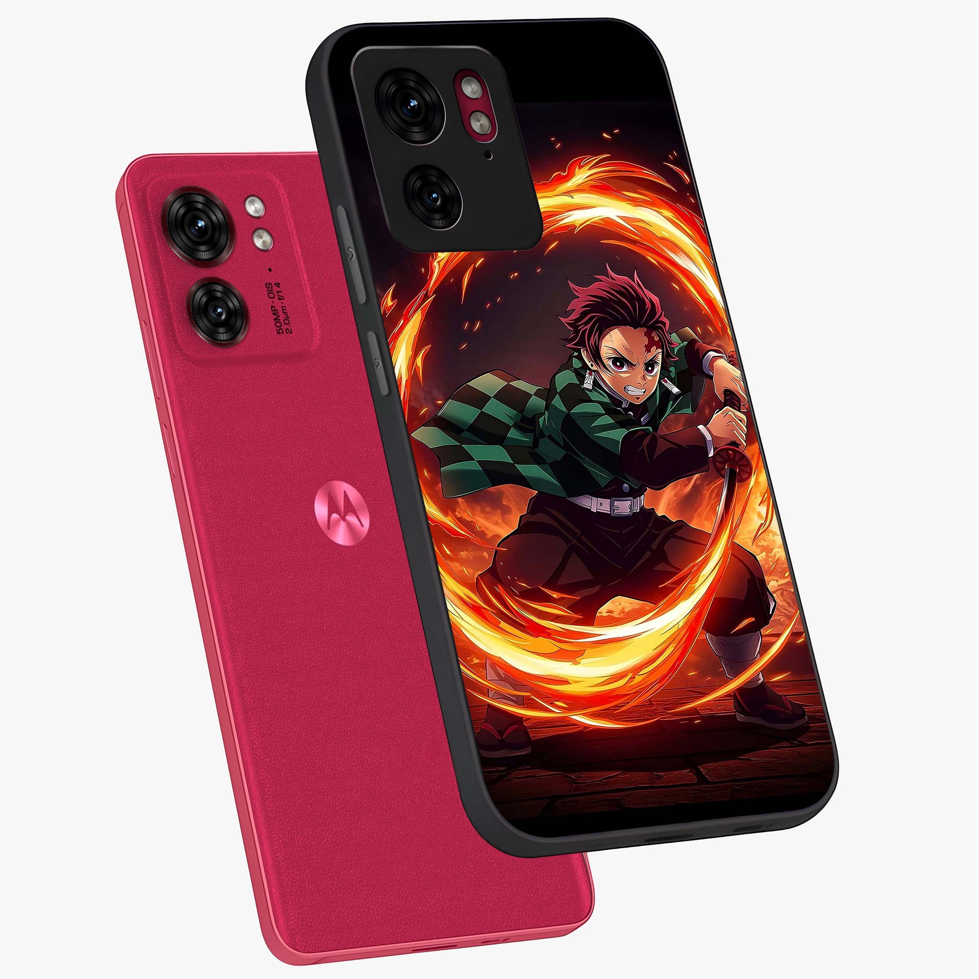 Blazing Sword Resolve Glass Case displayed in angled mockup highlighting powerful sword illustration and bold fantasy theme.