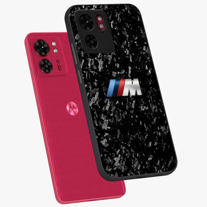 Carbon Speed Mark Glass Case displayed in angled mockup highlighting racing inspired carbon design and sleek aesthetic style.