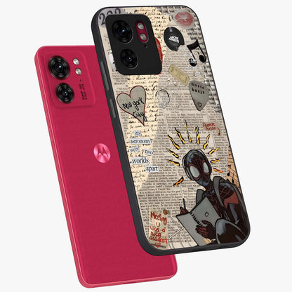 City Dream Sketch Glass Case displayed in angled mockup highlighting minimal city illustration with aesthetic sketch style.