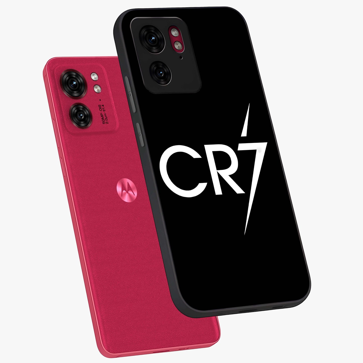 Cr7 Elite Strike Glass Case displayed in angled mockup highlighting powerful sports graphic with bold athletic theme.