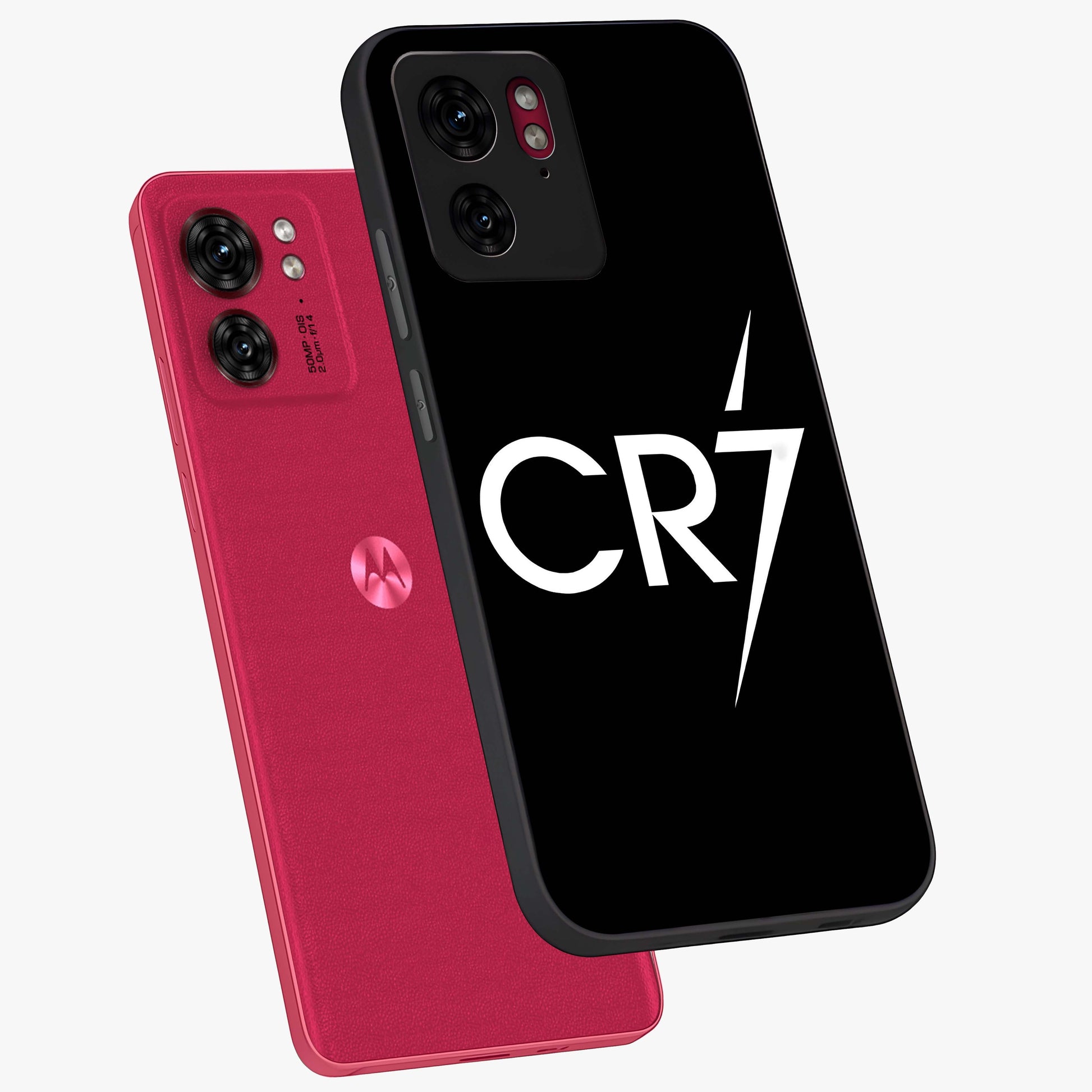 Cr7 Elite Strike Glass Case displayed in angled mockup highlighting powerful sports graphic with bold athletic theme.